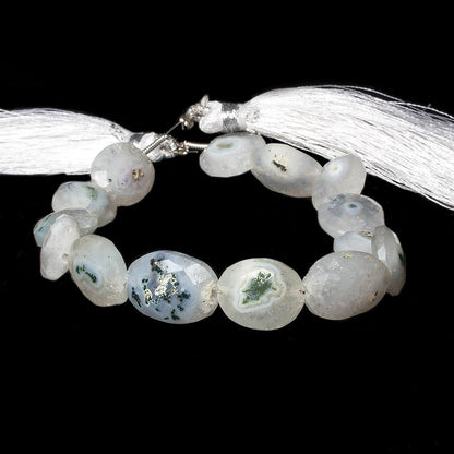 13x12-16x13mm Peacock Solar Quartz faceted oval nugget beads 8 inch 11 pieces