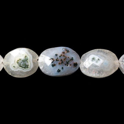 13x12-16x13mm Peacock Solar Quartz faceted oval nugget beads 8 inch 11 pieces