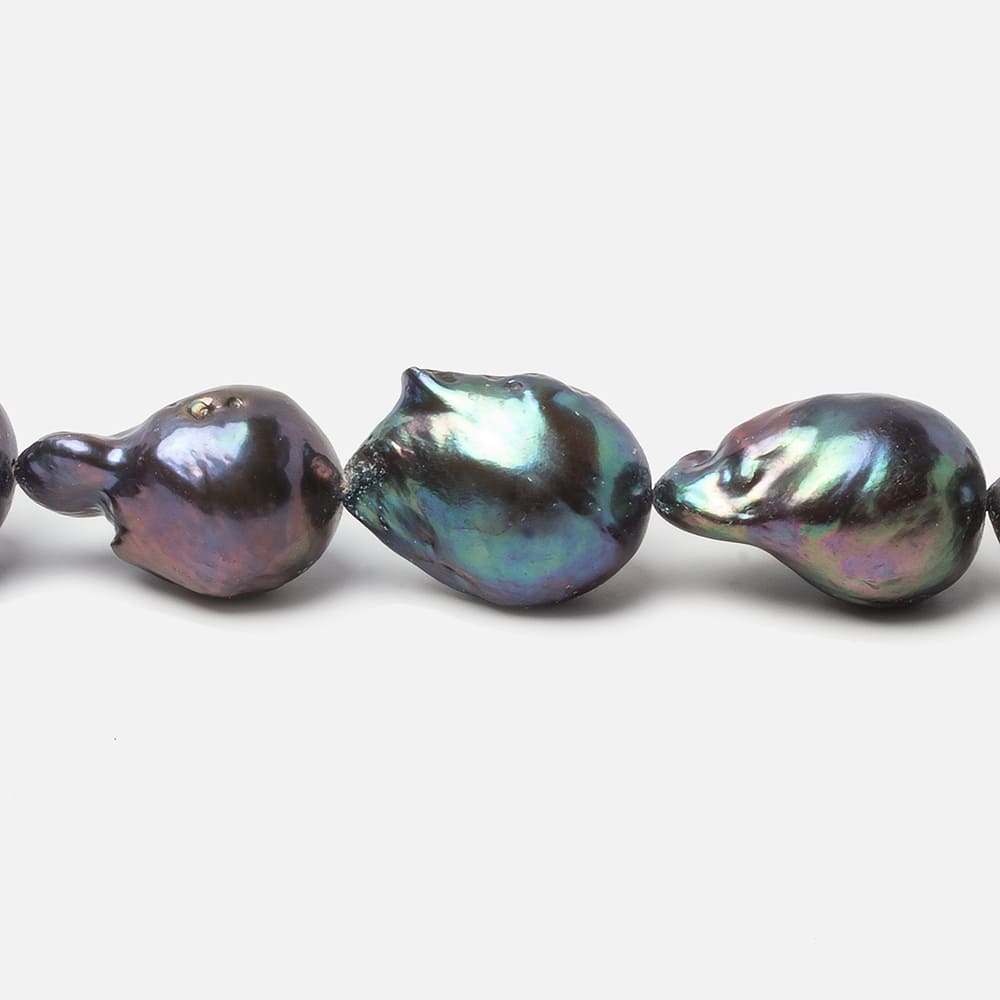 13x12-19x14mm Peacock Ultra Baroque Freshwater Pearls 15.5 inch 27 pcs