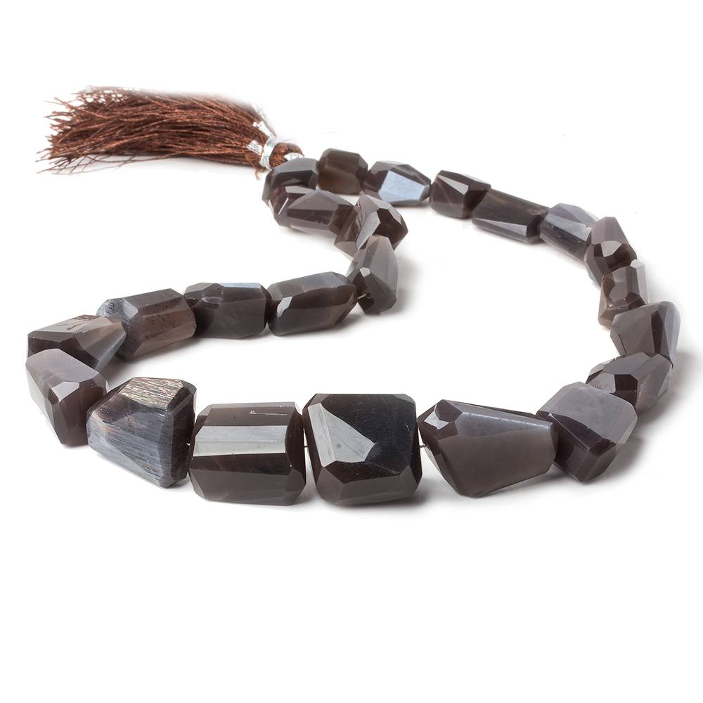 13x12-20x14mm Chocolate Moonstone faceted nugget beads 16 inch 24 pieces AAA
