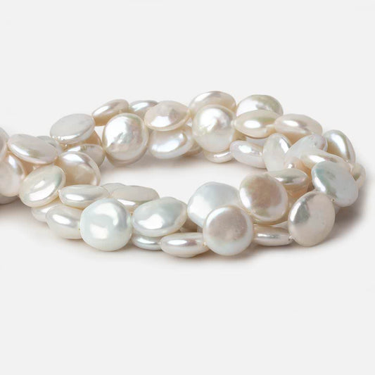 13x13-14x14.5mm White Coin Freshwater Pearls 16 inch  pieces