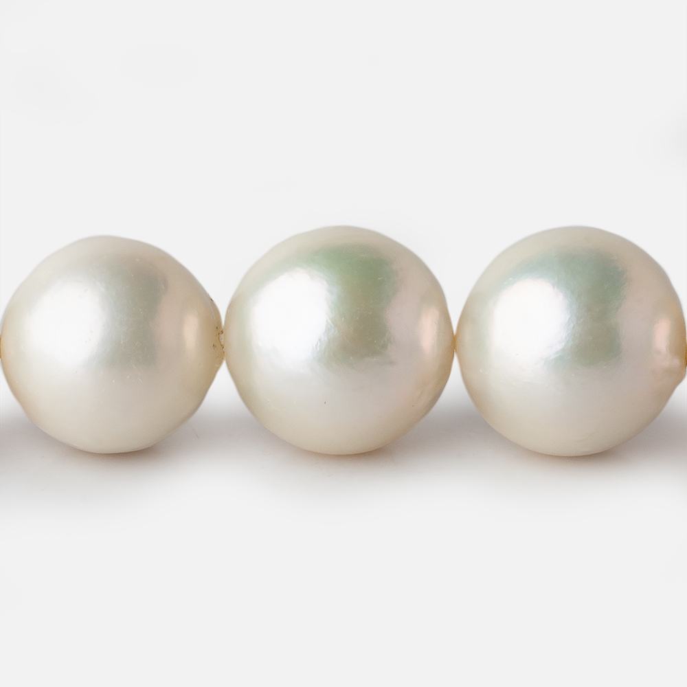 13x13-17x17mm Off White Near Round Freshwater Pearl 17 inch 30 pieces A