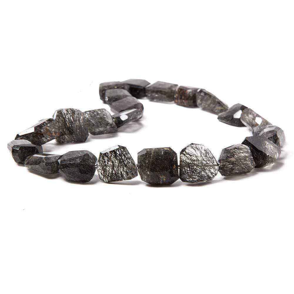 13x13-21x12mm Tourmalinated Quartz faceted nugget beads 14 inch 21 pieces