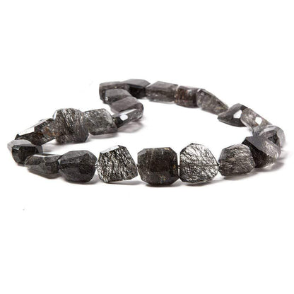 13x13-21x12mm Tourmalinated Quartz faceted nugget beads 14 inch 21 pieces