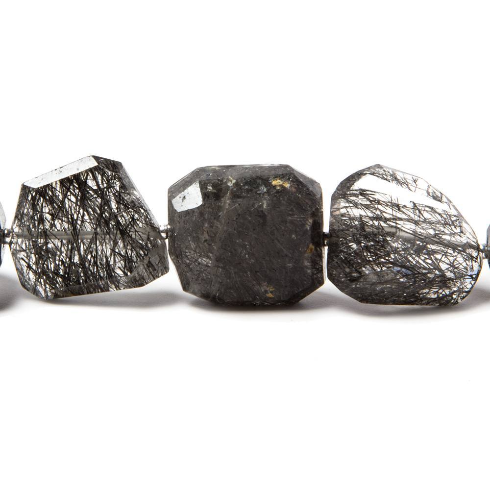 13x13-21x12mm Tourmalinated Quartz faceted nugget beads 14 inch 21 pieces