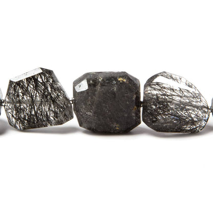 13x13-21x12mm Tourmalinated Quartz faceted nugget beads 14 inch 21 pieces