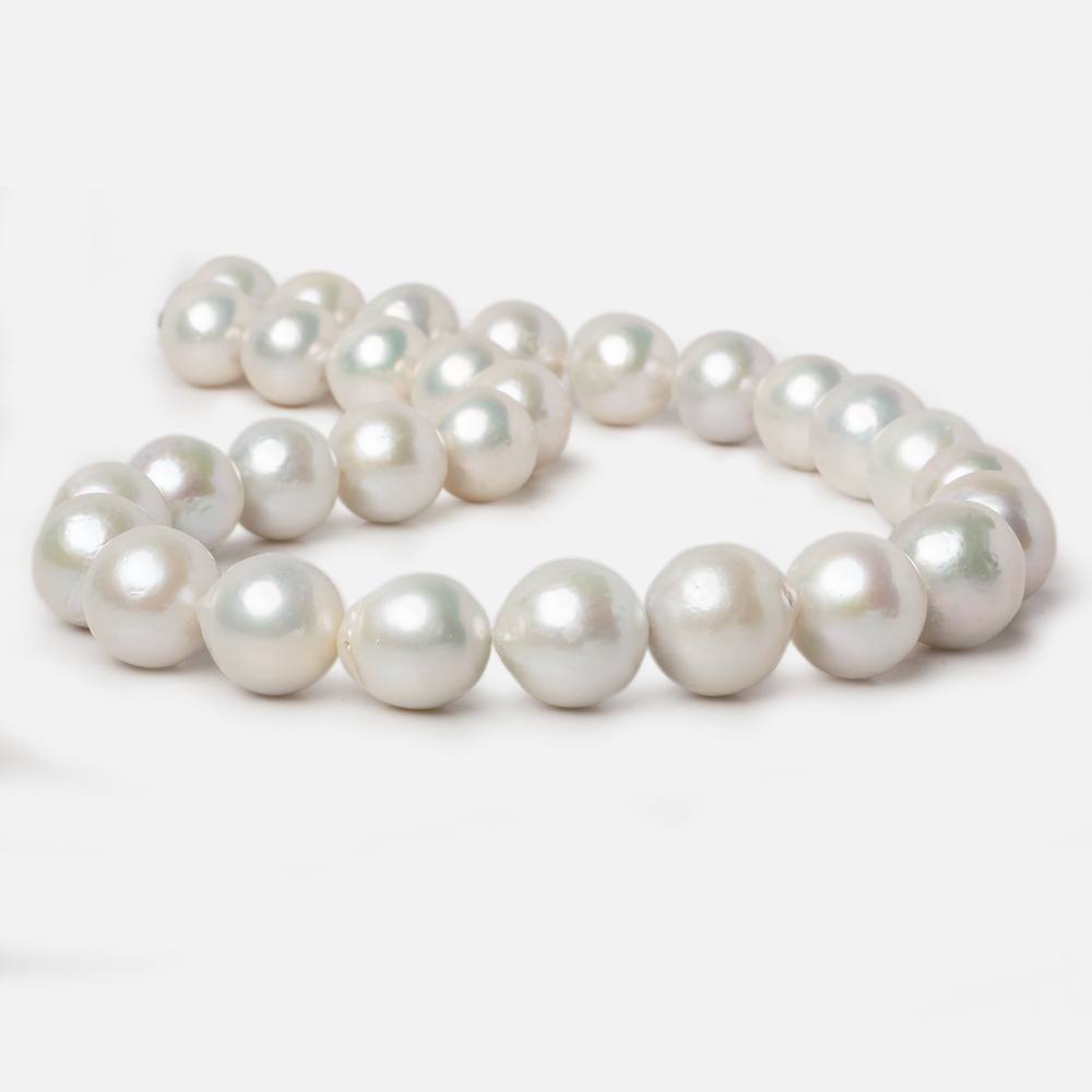 13x13.5-15x15mm Off White Off Round Freshwater Pearls 16.5 inch 29 pieces A