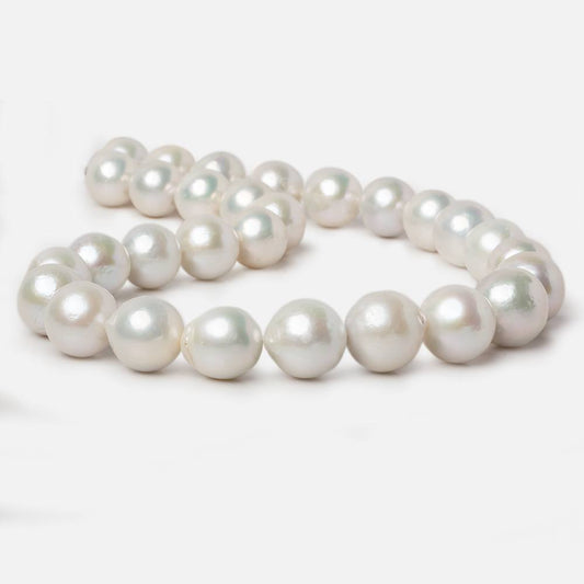 13x13.5-15x15mm Off White Off Round Freshwater Pearls 16.5 inch 29 pieces A