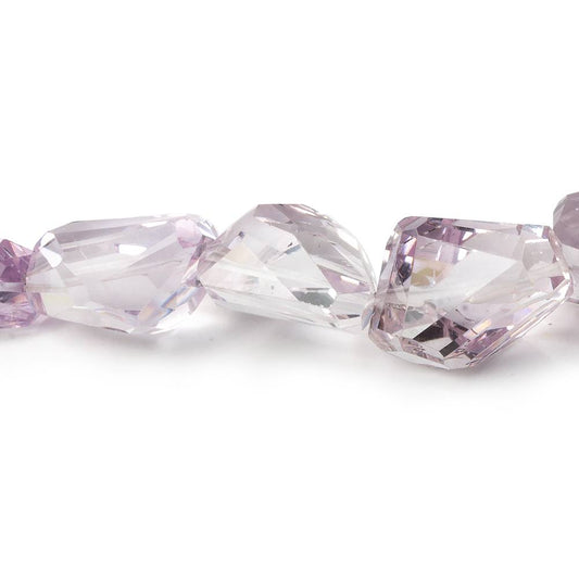 13x14-17x13.5mm Pink Amethyst faceted nugget beads 15 inch 26 beads