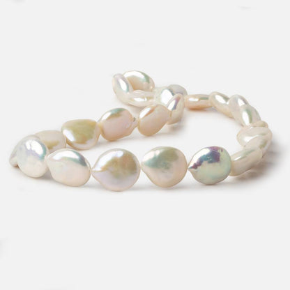 13x15-13.5x16mm White with Rose' overtone Coin Freshwater Pearls 16 inch 26 pcs A