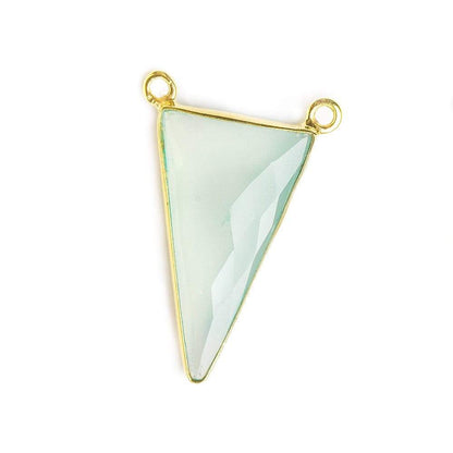 23.5x13mm Vermeil Bezel Sea Green Chalcedony Triangle Connector 1 piece