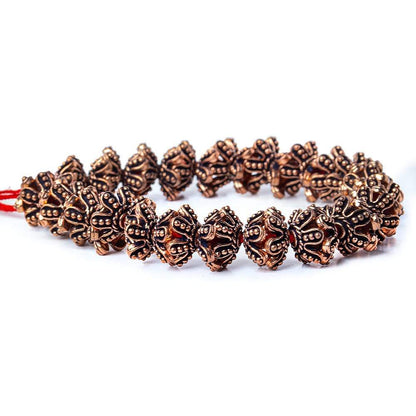 13x5mm Antiqued Copper Flower Bead Cap 8 inch 44 pcs