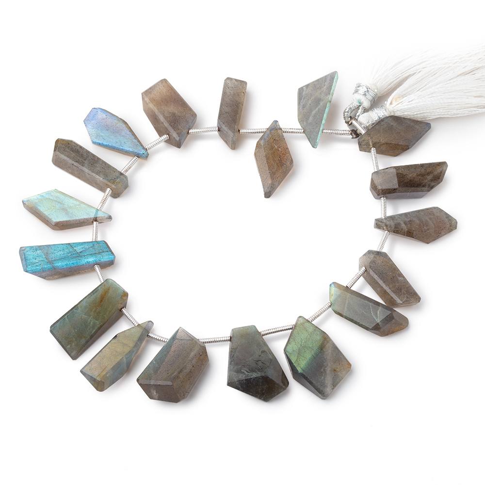 13x6-13x11mm Labradorite Top Drill Faceted Nuggets 7.5 inch 16 Beads