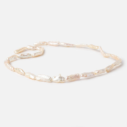 13x6-17x7mm Peach Straight Drill Biwa Freshwater Pearls 15.5 inch 22 Beads