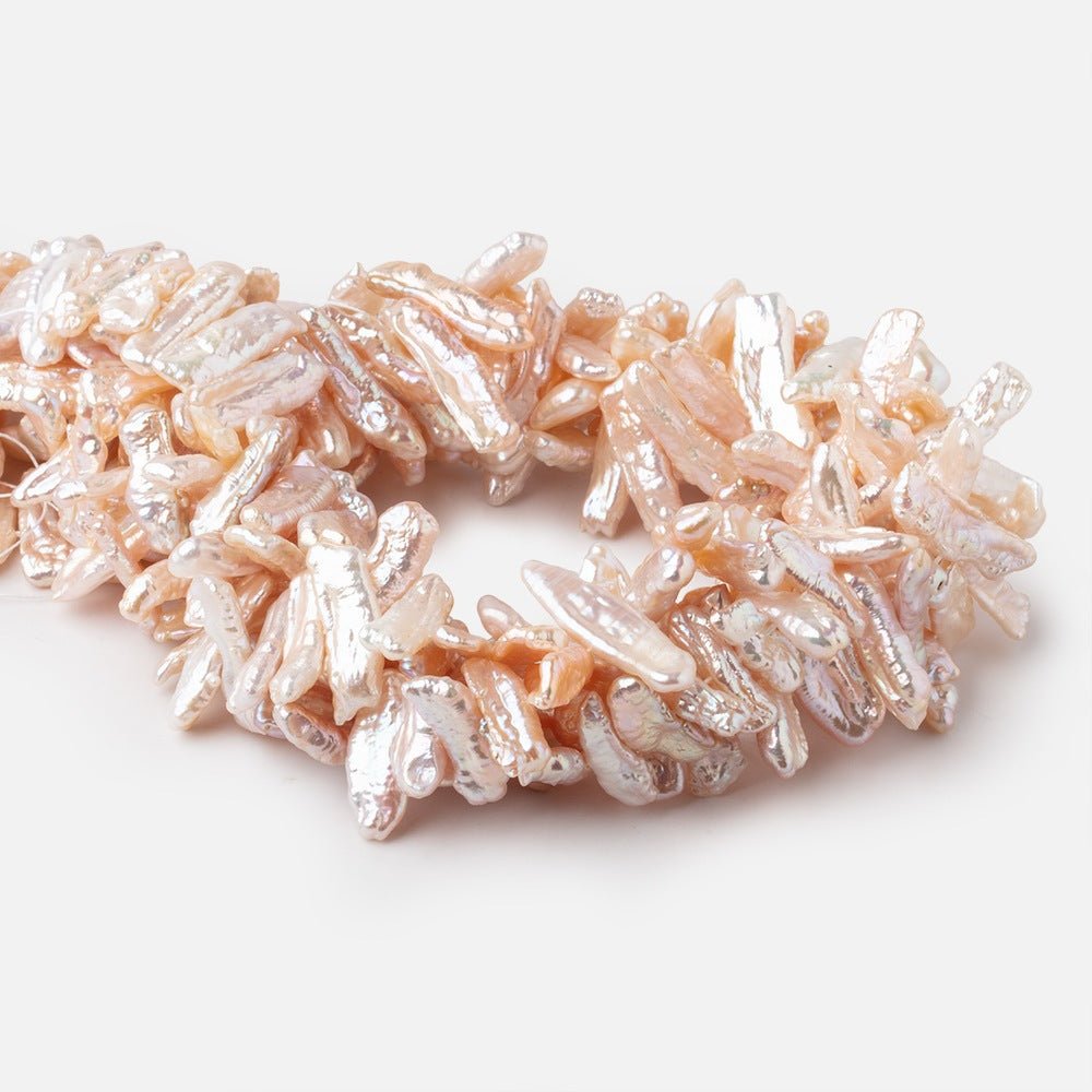 13x6-19x6mm Peach Biwa Freshwater Pearls 15.5 inch 60 beads AA