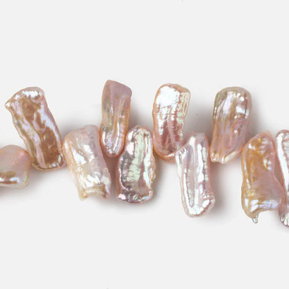 13x6-22x6mm Pinkish Lilac Top Drilled Biwa Freshwater Pearls 15 inch 70 pcs AA