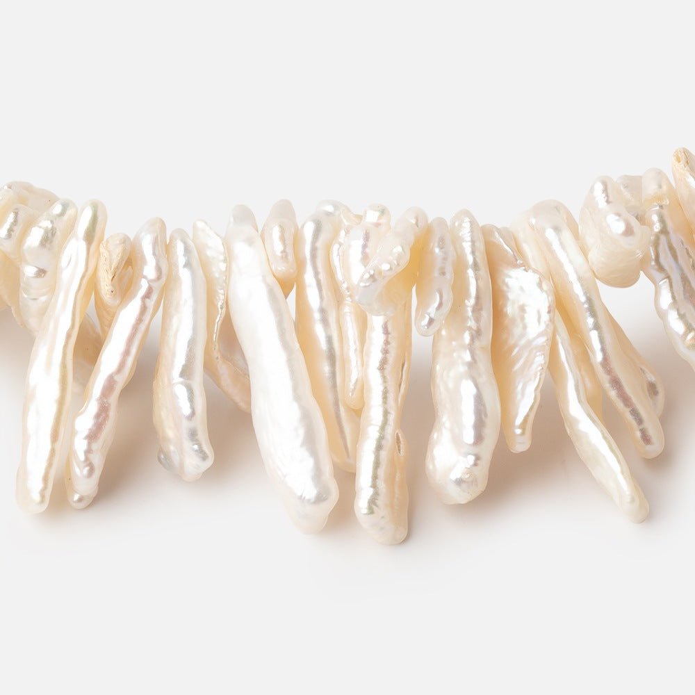 13x6-27x7mm Cream Top Drill Biwa Freshwater Pearls 15 inch 150 beads