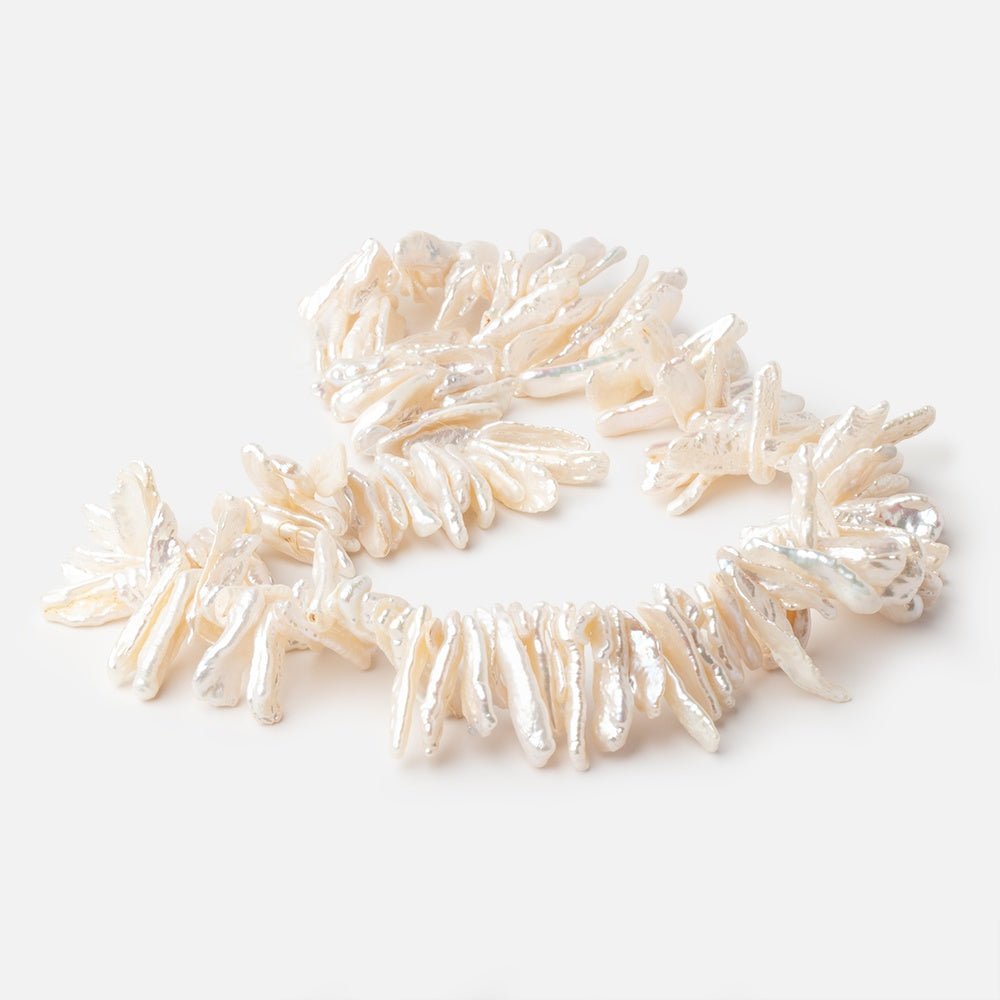 13x6-27x7mm Cream Top Drill Biwa Freshwater Pearls 15 inch 150 beads