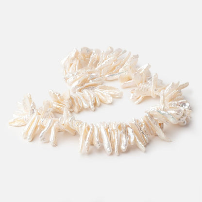 13x6-27x7mm Cream Top Drill Biwa Freshwater Pearls 15 inch 150 beads