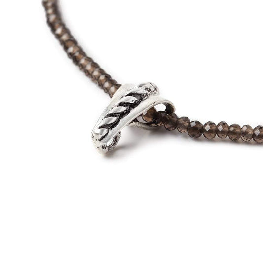 13x6mm Antiqued Sterling Silver Slider Style Twisted Rope Bail Set of 2