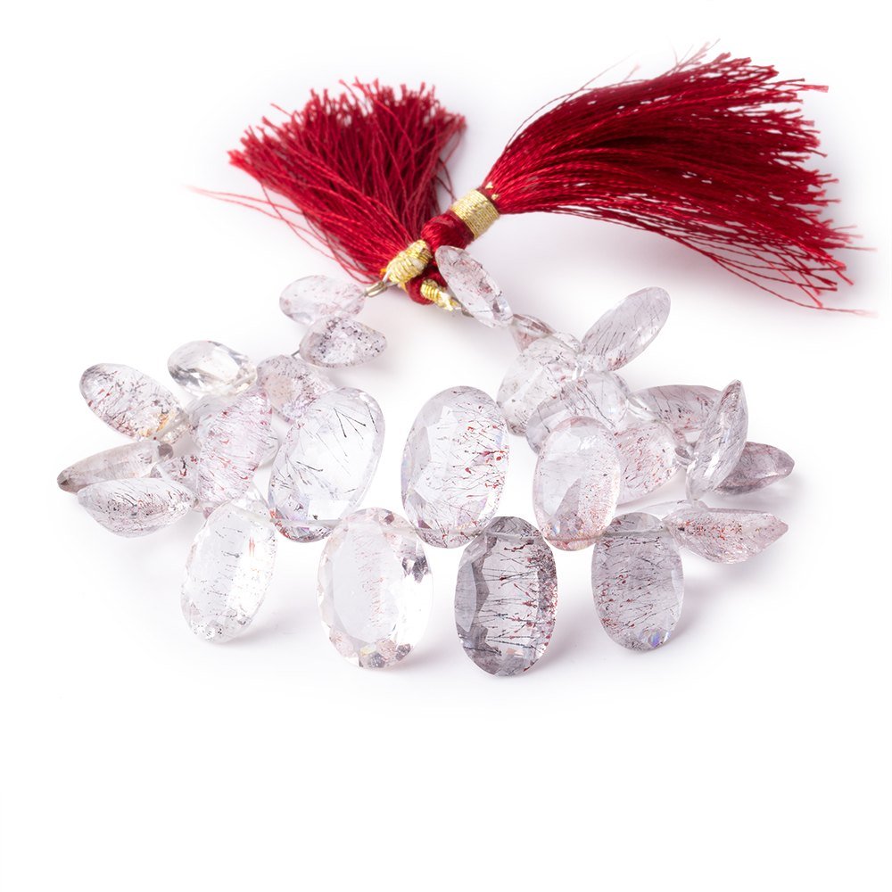 13x7-18x13mm Moss Amethyst Pavilion Faceted Ovals 7 inch 28 Beads AAA