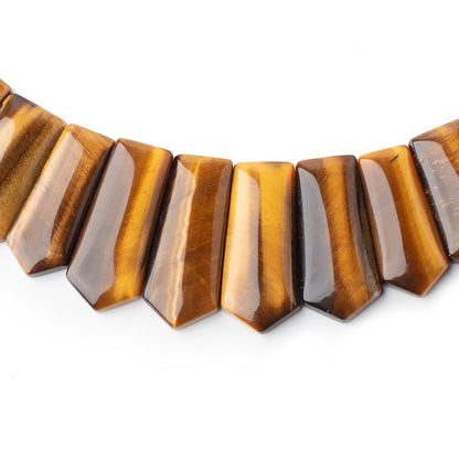 13x8-24x9mm Tiger's Eye double drilled plain fancy shape collar 38 beads