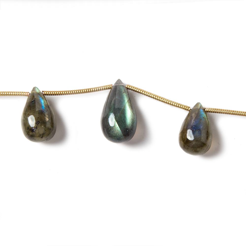 13x8mm to 14x7mm Labradorite Beads Plain Tear Drop Set of 3