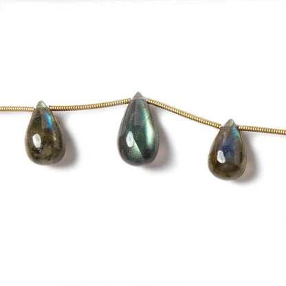 13x8mm to 14x7mm Labradorite Beads Plain Tear Drop Set of 3