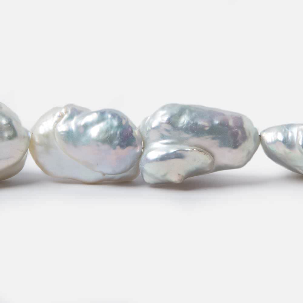 13x8x18-17x9x29mm White Souffle Freshwater Pearls 16 inch 18 pieces