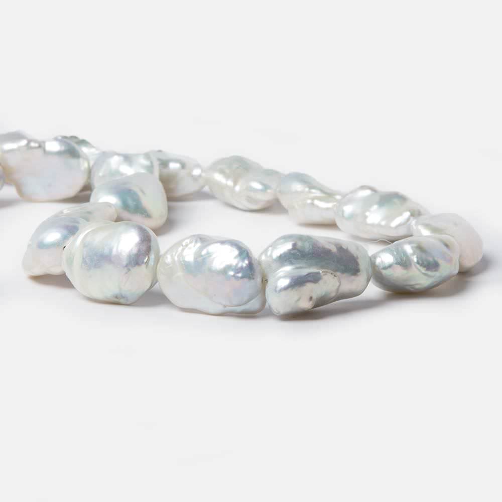 13x8x18-17x9x29mm White Souffle Freshwater Pearls 16 inch 18 pieces