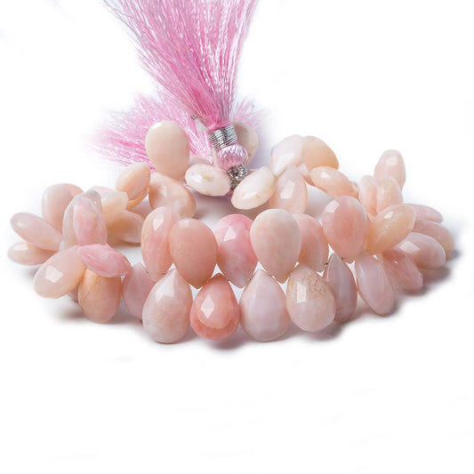 13x9-14x8mm Pink Peruvian Opal Faceted Pear Beads 8 inch 56 pieces