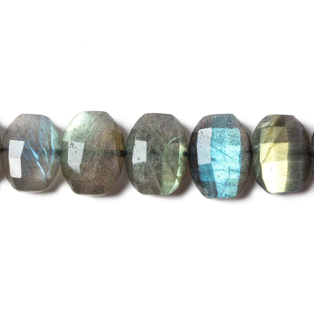 13x9-15x12mm Labradorite Side Drilled Faceted Cushion 6 in. 14 beads