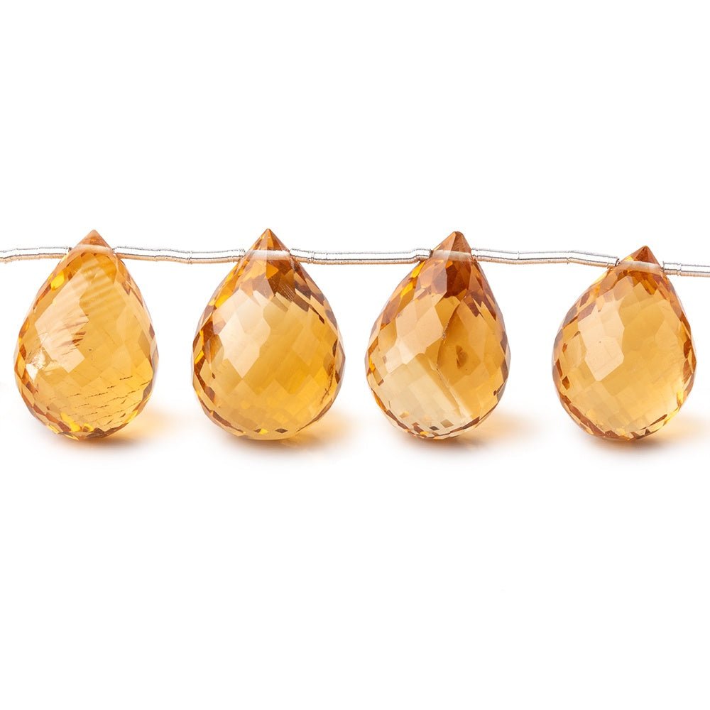 13x9-16x11mm Madeira Citrine Faceted Tear Drop Beads 7 inch 13 pieces AAA