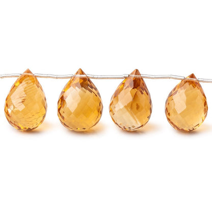 13x9-16x11mm Madeira Citrine Faceted Tear Drop Beads 7 inch 13 pieces AAA