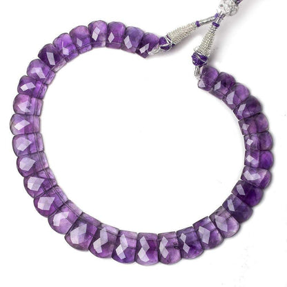 13x9-18x13mm Amethyst double drilled faceted fancy shape collar 33 beads