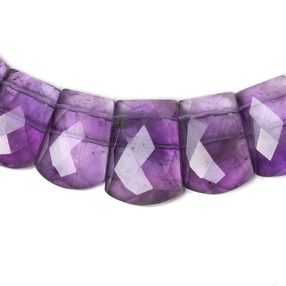 13x9-18x13mm Amethyst double drilled faceted fancy shape collar 33 beads
