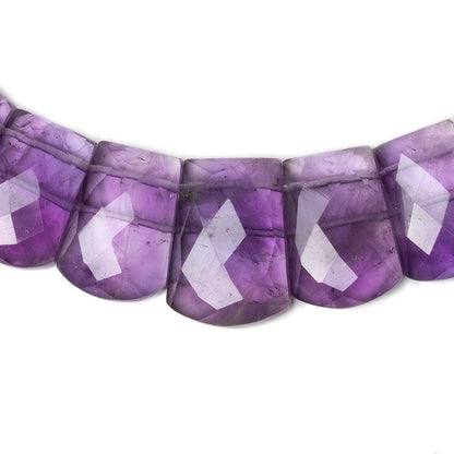 13x9-18x13mm Amethyst double drilled faceted fancy shape collar 33 beads
