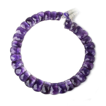 13x9-18x13mm Amethyst double drilled faceted fancy shape collar 33 beads