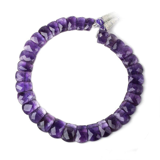 13x9-18x13mm Amethyst double drilled faceted fancy shape collar 33 beads