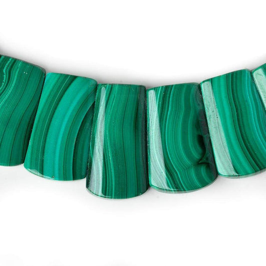 12x7-22x9mm Malachite double drilled plain fancy shape collar 39 beads