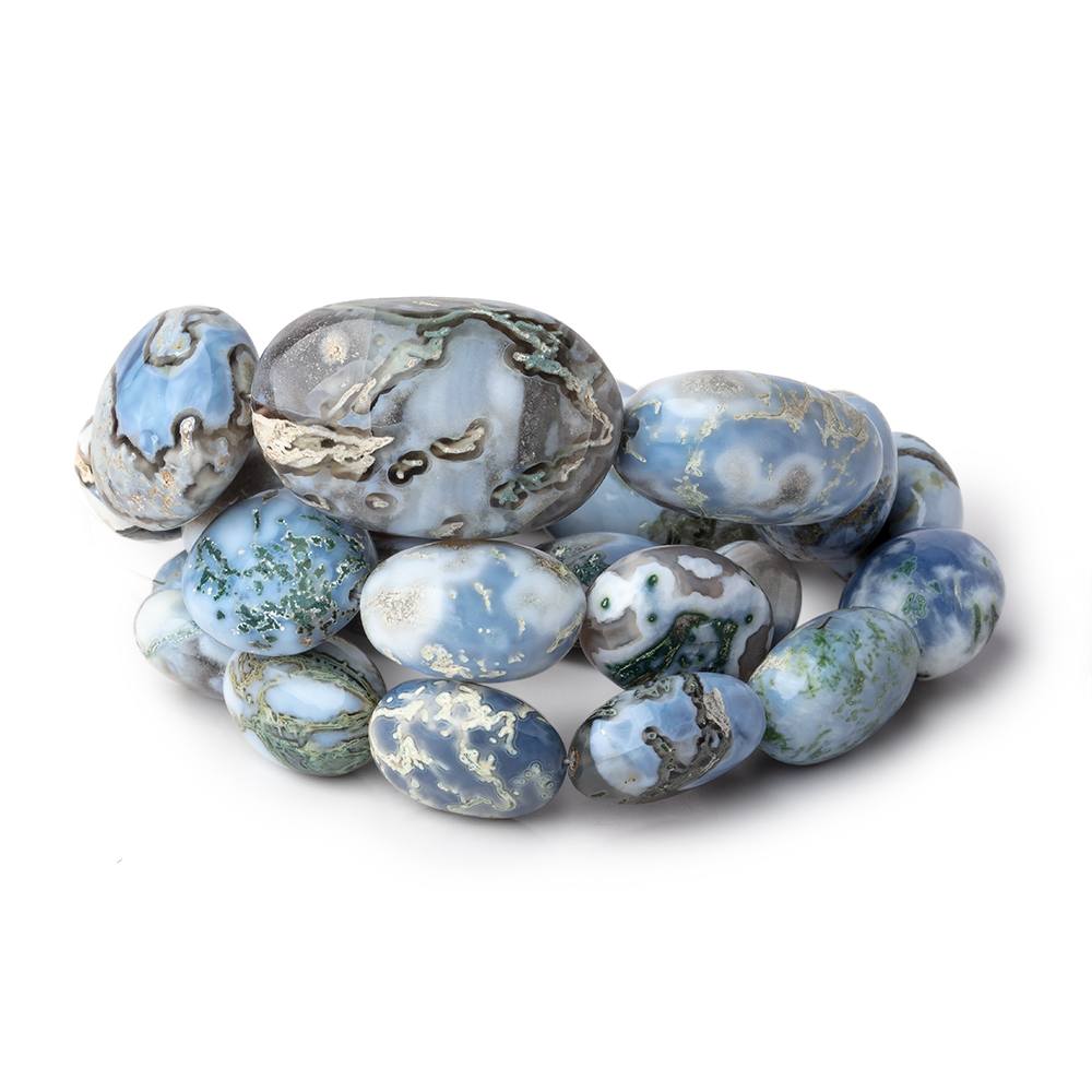 13x9-27.5x18mm Owyhee Blue Opal Plain Nugget Beads 17 inch 24 pieces AAA