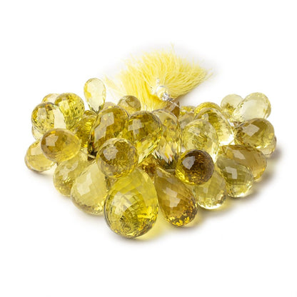 13x9-36x21mm Lemon Quartz Faceted Tear Drop 8 inch 50 Beads AA