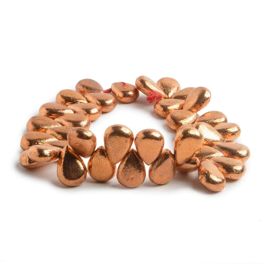 13x9mm Copper Pear Brushed Finish 8 inch 38 pcs