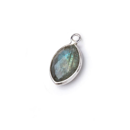 13x9mm Silver Bezel Labradorite Marquise Pendant 1 piece