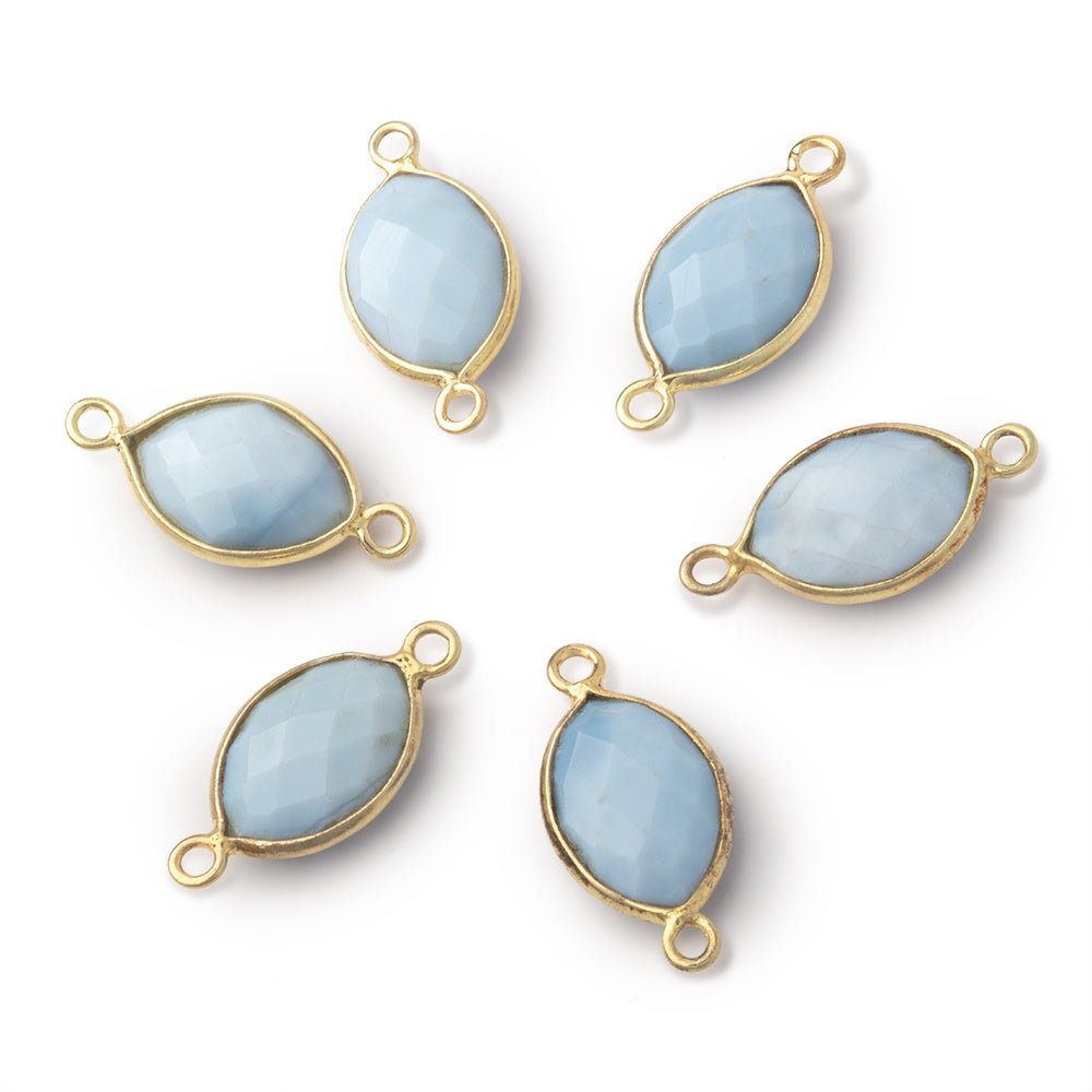 13x9mm Vermeil Bezel Owyhee Denim Opal Faceted Marquise 1 Connector