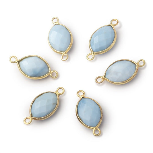 13x9mm Vermeil Bezel Owyhee Denim Opal Faceted Marquise 1 Connector