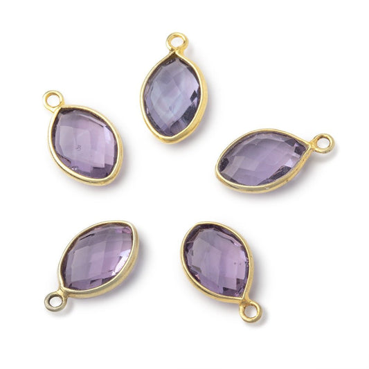 13x9mm Vermeil Bezel Pink Amethyst Faceted Marquise 1 Pendant