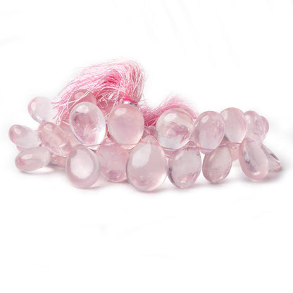 11x8x7-16x12x7mm Rose Quartz plain pear beads 8 inch 34 piece