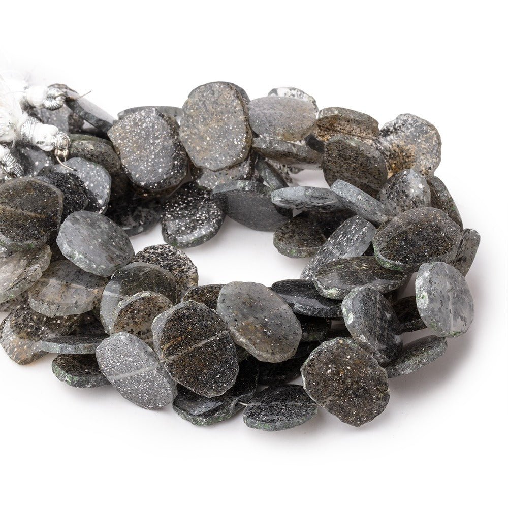 14-16mm Celestial Quartz Side Drill Slice Beads 7.5 inch 16 pieces