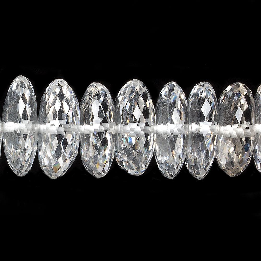 14-16mm Crystal Quartz German Faceted Rondelle Beads 14 inch 79 pieces AAA